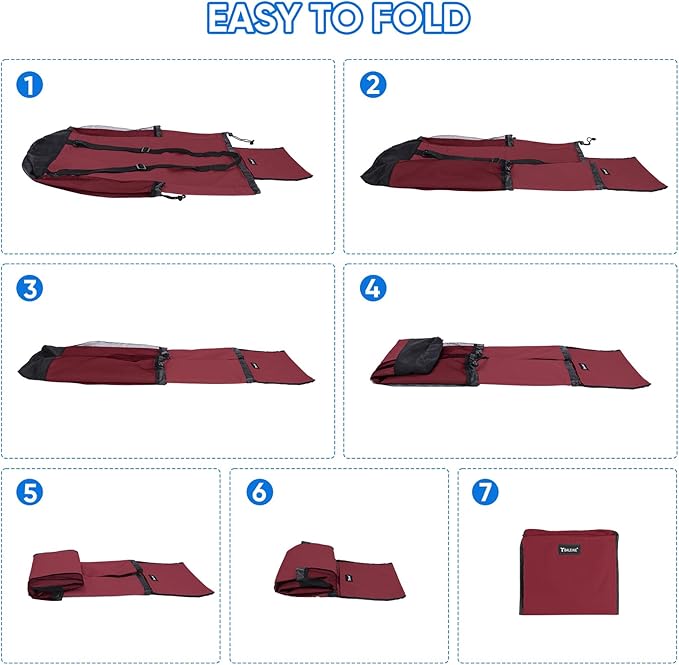 BALEINE 120L Laundry Bag Backpack, 900D Oxford Fabric Large Travel Laundry Bags with Shoulder Straps and 2 Mesh Pockets for College Dorm, Apartment, Laundromat (Red, 120L)-CubbioJoy