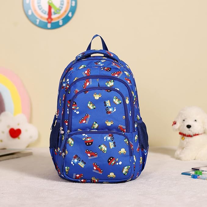 CLUCI Kids Backpack for Boys Bookbags Preschool Toddler Daycare School Bag Elementary Kindergarten Lightweight Waterproof Bluey Backpack Cars-CubbioJoy