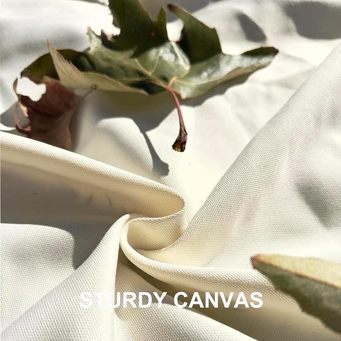 4’9” x 6’3” White Lightweight Water-Resistant Canvas Mat – Picnic, Outdoor, Beach, Park, Camping, Toy Mat-CubbioJoy