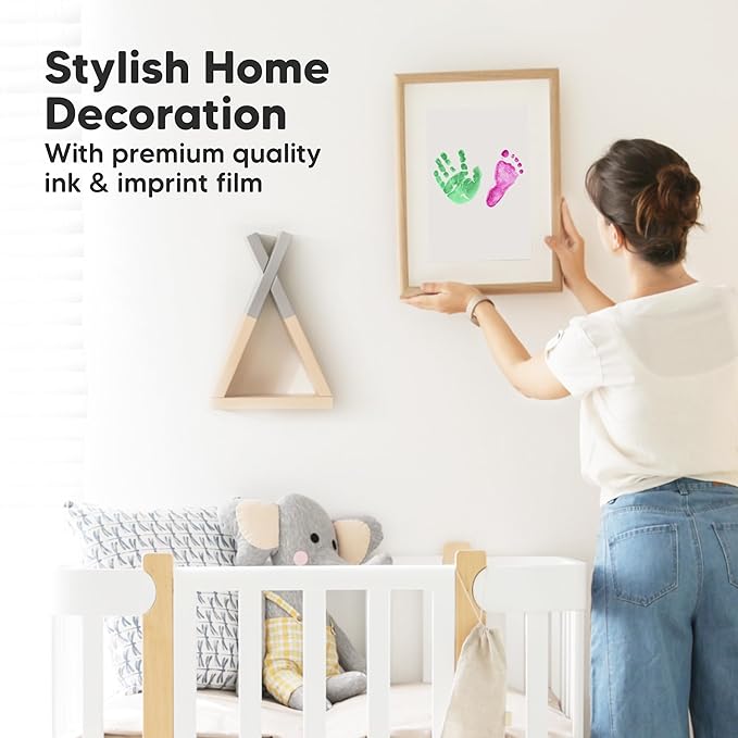 4-Pack Inkless Baby Hand and Footprint Kit - Mess Free Ink Pad for Newborn Keepsake, Dog Nose & Paw Print Kit, Clean Touch Ink Pad for Baby Hand & Footprints, Ideal New Mom Gifts (Holidays, L)-CubbioJoy