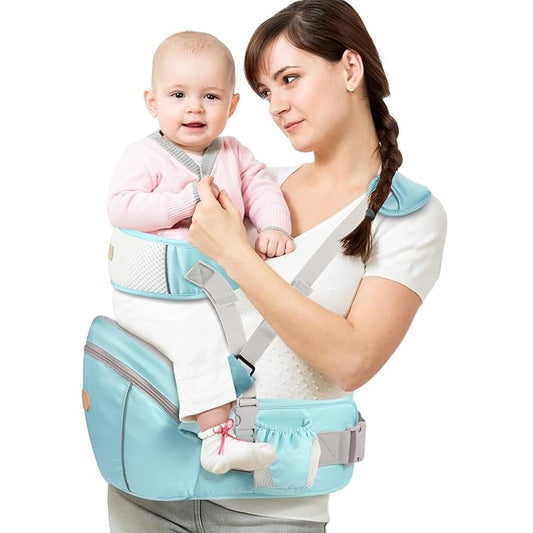 Baby Hip Seat Carrier, Ergonomic Waist Stool for Child Infant with Adjustable Strap Pocket Soft Base, Baby Hip Carrier for Newborns & Toddlers-CubbioJoy