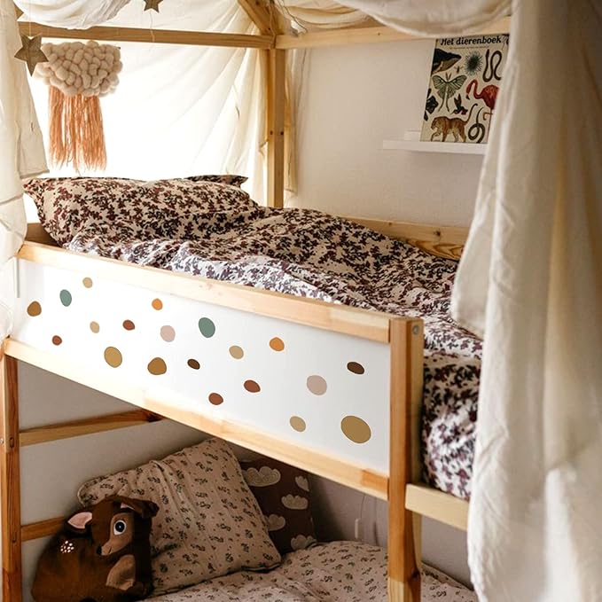 Boho Polka Dot Wall Decals 84 PCS, Boho Wall Sticker for Girls Room Living and Playroom Nursery, Removable Wall Decals Kids Room Decor Vinyl Murals DIY Cute Decorations (12 Sheets)-CubbioJoy