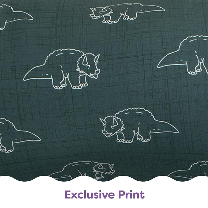 Boppy Nursing Pillow - Ergonomic Bottle & Breastfeeding Pillow with High, Firm, Large Area, Water-Repellent Cushion with Washable Cover; Baby Safety Alliance Verified - Forest Green Dinos-CubbioJoy