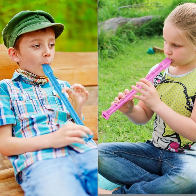 8 Hole Soprano Recorders Descant Flute Bulk With Cleaning Rod German Style for Back to School Gift Christmas Shoebox Supplies Musical Instruments Party Favor (12 Pack)-CubbioJoy