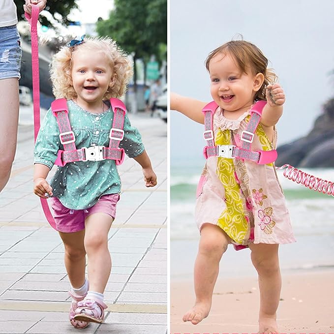 Accmor Toddler Harness Leash, Reflective Kid Harness with Anti Lost Wrist Link, Child Walking Harness Baby Leash Wristband Belt with Key Lock Design for Boys Girls to Outdoor Travel-CubbioJoy