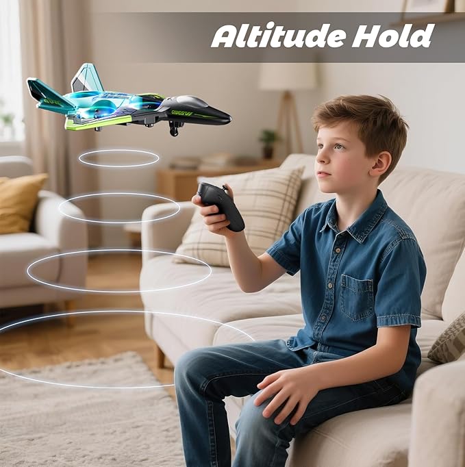 4DRC V31 Foam RC Planes Remote Control Airplanes for Kids Adults 8-16, Remote Control Planes Fighter Jet with Light, 360° Flip Fighter Jet Toy, Gravity Sensing, Stunt Roll, Gifts for Kids Boys-CubbioJoy