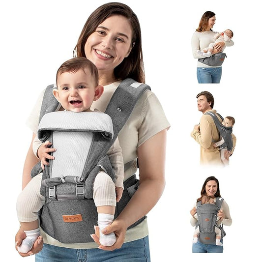 besrey Baby Carrier with Hip Seat Newborn to Toddler 9-in-1, Front Facing Baby Hip Carrier, Breathable Mesh for Moms & Dads, Forward Facing & Backpack Infant Holder (7-45 lbs)-CubbioJoy