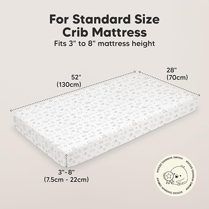 KeaBabies 2-Pack Organic Crib Sheets for Boys, Girls - 52x28 Fitted Crib Mattress Sheet Neutral, Breathable Jersey Cotton Cover for Baby Bed, Toddler Mattress, Soft & Cute Prints (Woodland)-CubbioJoy
