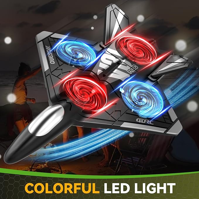 4DRC V31 RC Plane with Camera, Foam Remote Control Drones with Camera for Kids Adults 8-12 12-16, Remote Control Airplane Fighter Jet with Light, 360° Flip Fighter Jet Toy-CubbioJoy