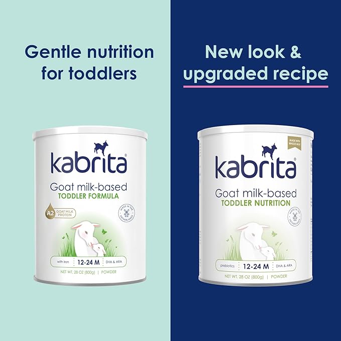 Kabrita Goat Milk Toddler Nutrition, 12-24 Months - Easy to Digest, Contains Vitamin D, Calcium, Iron, DHA, Non-GMO - Gentle on Sensitive Tummies - Supports Gut Health & Sleep - 28oz (Pack of 6)-CubbioJoy