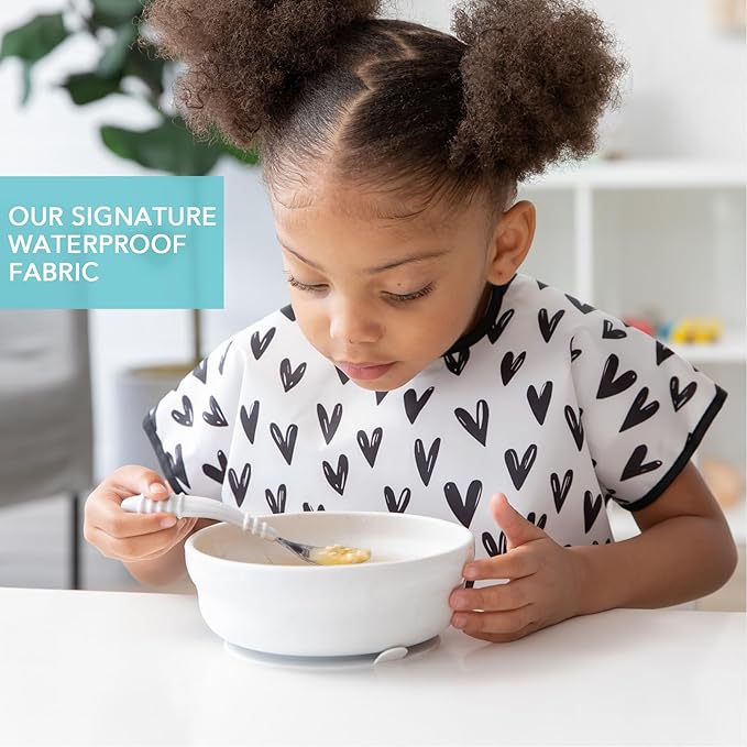 Bumkins Bibs - Toddler Bibs, Waterproof, Large for 1-3 Years, Short Sleeve-CubbioJoy