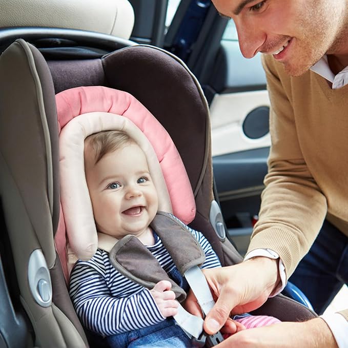 COOLBEBE Upgraded 2-in-1 Babybody Supports for Newborn Infant - Extra Soft Breathable Car Seat Insert Cushion Pad, Perfect for Carseat, Stroller, Swing, Bouncer, Pink-CubbioJoy