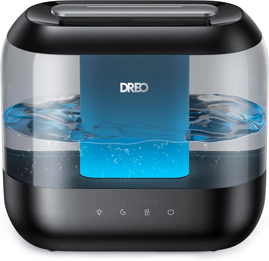 Dreo Top Fill 4L Humidifiers for Bedroom, 36H Runtime, 28 dB Quiet Cool Mist Supersized Air Humidifier for Large Room, Plants, Baby Nursery, Indoor, Night Light, Easy to Clean & Fill, Black-CubbioJoy
