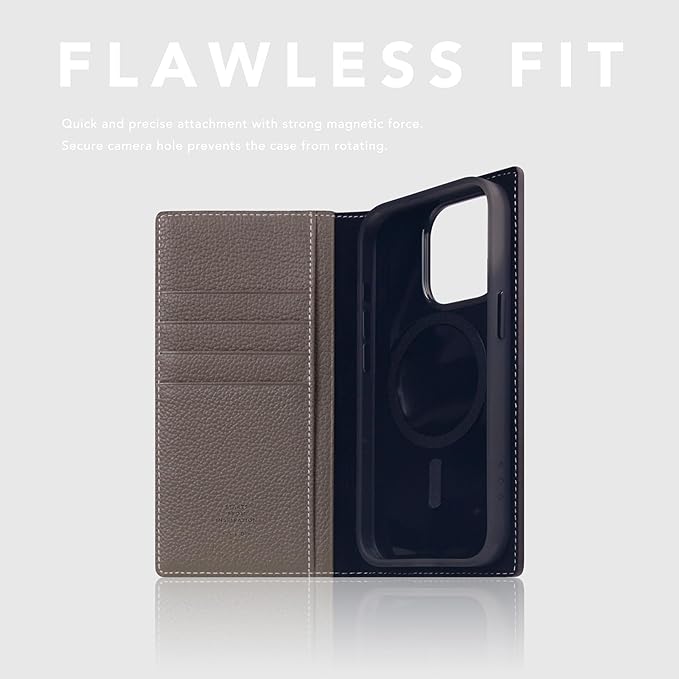 D8 Full Grain Leather Wallet Case for iPhone 15 Pro - [2-in-1] Handcrafted Detachable Diary Style with Magnetic MagSafe Back Cover, Gift Box Included (Etoffe Cream)-CubbioJoy