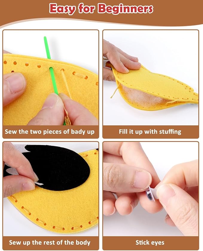 CiyvoLyeen Wild Birds Sewing Craft Kit Animal Sewing Kit for Boys and Girls Beginners Set of 12 Sewing Projects Gift for Kids-CubbioJoy