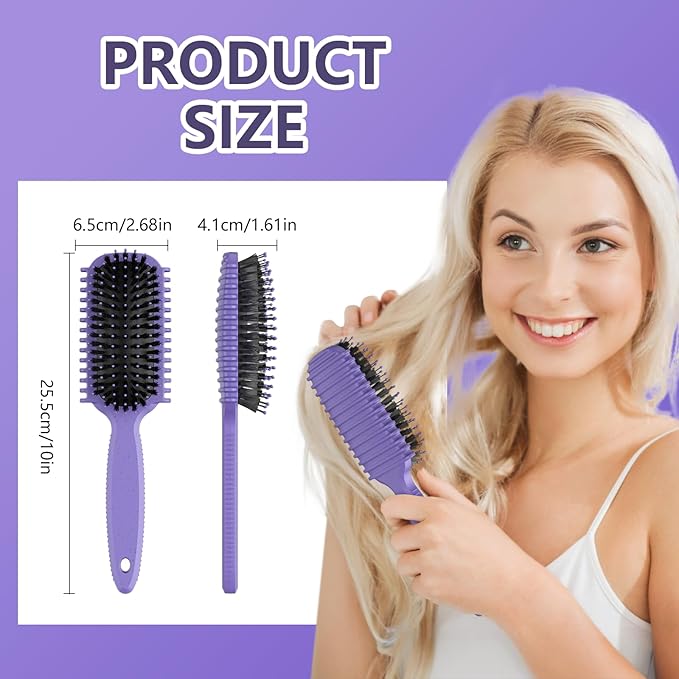 Curl Defining Brush, Curly Hair Brush, Slick Back Hair Brush, For Combing and Shaping Curls in All Hairstyles to Reduce Pulling (Purple)-CubbioJoy
