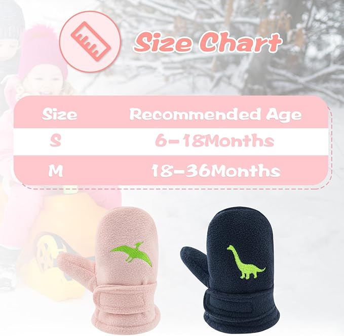BAVST Baby Toddler Winter Mittens Girls Warm Fleece Lined Gloves Kids Sherpa Lined Mittens for Boys-CubbioJoy