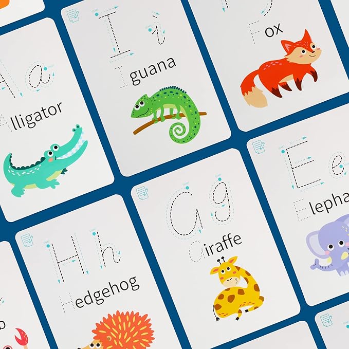 28 Pcs Letters Words Number Math Counting Recognition Cards for Kindergarten Preschool Toddlers Educational Toys RZKP-01 (Letters)-CubbioJoy