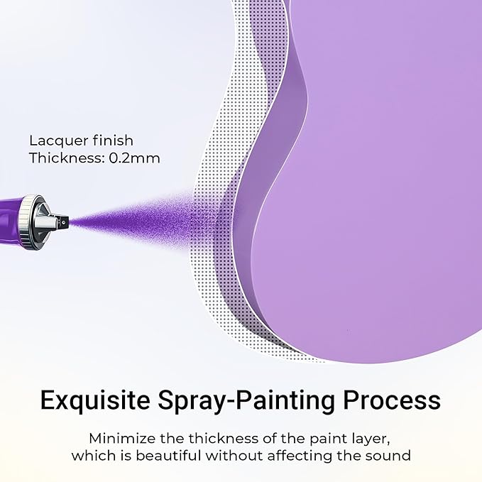 ADM Beginner Acoustic Classical Guitar 38 Inch Nylon Strings Wooden Guitar Bundle Kit for Kid Boy Girl Student Youth Guitarra Online Lessons with Gig Bag, Strap, Tuner, Strings, Purple-CubbioJoy