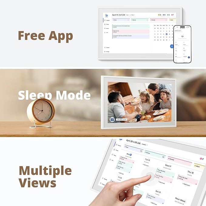 Dragon Touch 21.5" Digital Calendar Chore Chart – 1080P Full HD Interactive Touchscreen, Smart Family Planner, Hearth Display Digital Calendar Wall & Desk Mountable for Seamless Scheduling-CubbioJoy