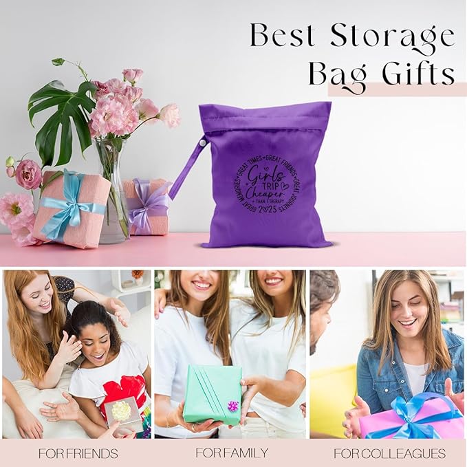 Girls Trip Gifts Wet Dry Bag, Beach Bag Wet Bag Favors, for Swimsuit Toiletry Travel Essentials For Women Aloha Bags, Beach Travel Gym Laundry bags for Dirty Diaper Swimsuit Gifts (Purple)-CubbioJoy