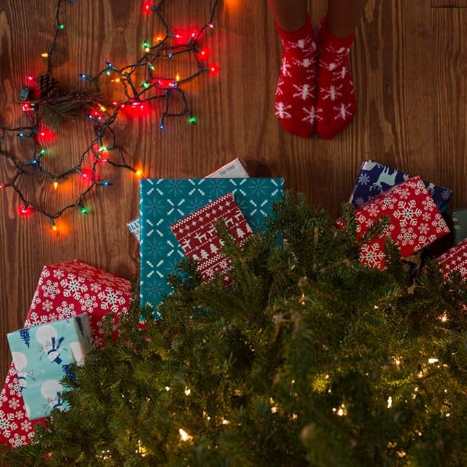 Brizled 4 Pack Color Christmas Lights, 33ft 100 LED Christmas String Lights, 120V UL Certified Multicolor Xmas Tree Light Plugin Mini Xmas Light for Indoor Outdoor Tree Party Home Wedding Decorations-CubbioJoy