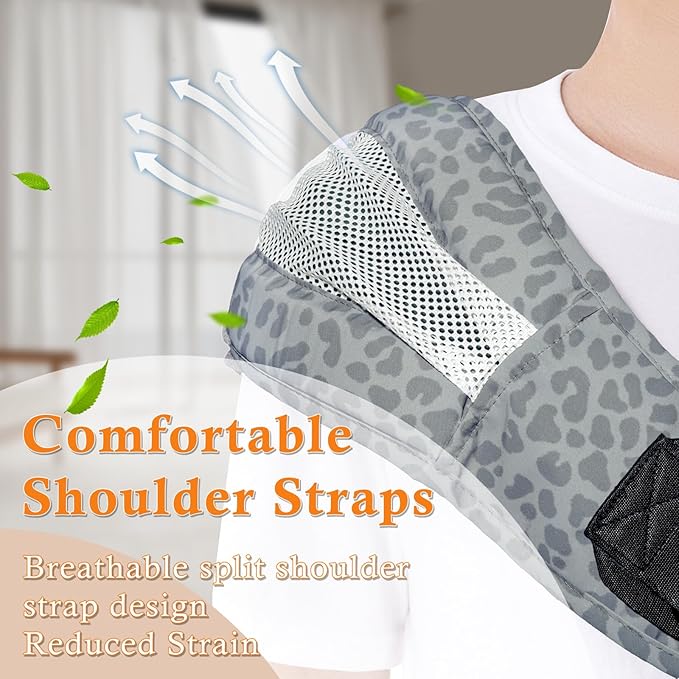 Baby Carrier Newborn to Toddler-Adjustable Baby Sling Carrier,Toddler Carrier for 25-60lbs,Comfortable Baby Sling for Hands-Free Carrying (Ash-Blue Leopard Print)-CubbioJoy