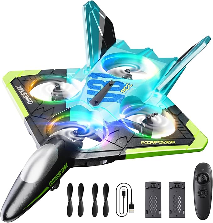 4DRC V31 Foam RC Planes Remote Control Airplanes for Kids Adults 8-16, Remote Control Planes Fighter Jet with Light, 360° Flip Fighter Jet Toy, Gravity Sensing, Stunt Roll, Gifts for Kids Boys-CubbioJoy