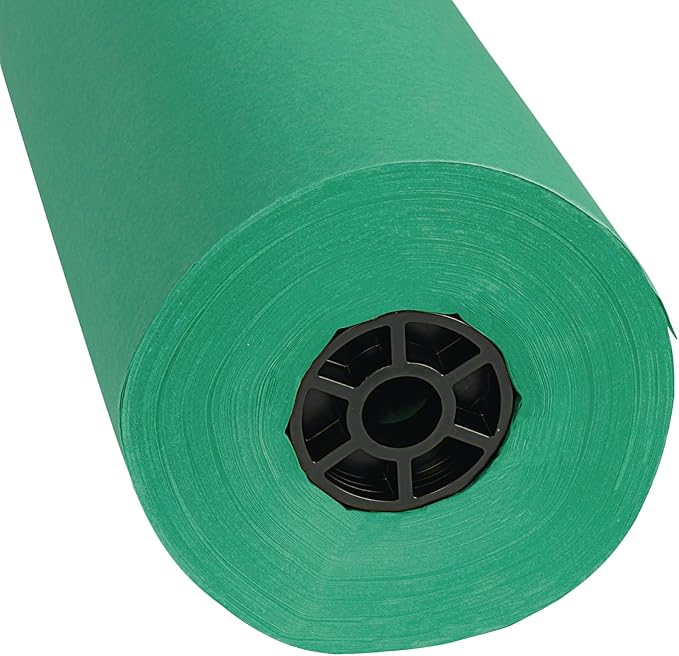 Colorations Dual Surface Paper Roll, Bright Green, 36" x 1000', Textured Paper, Classroom Craft & Art Supplies, Bulletin Board, Gift Wrapping, Chalkboard Wallpaper-CubbioJoy