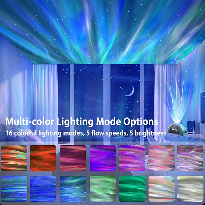 Aurora Projector - AIRIVO Star Projector for Kids Adults, Night Light Projector Bluetooth Speaker White Noise, Galaxy Projector Northern Lights for Bedroom Decor, Party, Ceiling-CubbioJoy