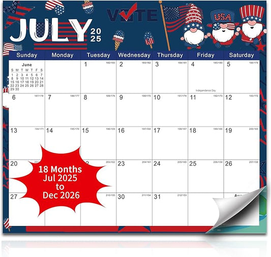 2025-2026 Magnetic Fridge Calendar 18 Monthly Magnetic Calendar for Refrigerator 2025-2026 Wall Calendar Planner Runs from July 2025 Until December 2026 Easy Organizing Markers Tearable (Festive)-CubbioJoy