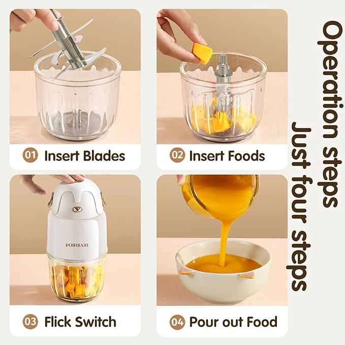 Baby Food Maker - Processor & Blender for Fresh Meals, Fruits, Veggies, Meat & Puree (White)-CubbioJoy