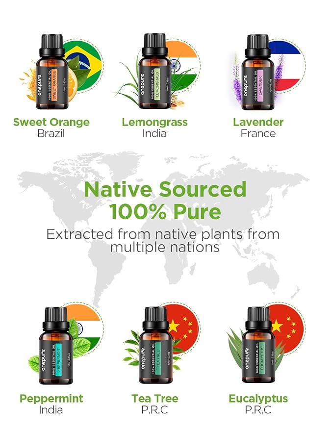 InnoGear Essential Oil Diffuser with Oils, 100ml Aromatherapy Diffuser with 6 Essential Oils Set, Aroma Cool Mist Humidifier Gift Set, White-CubbioJoy