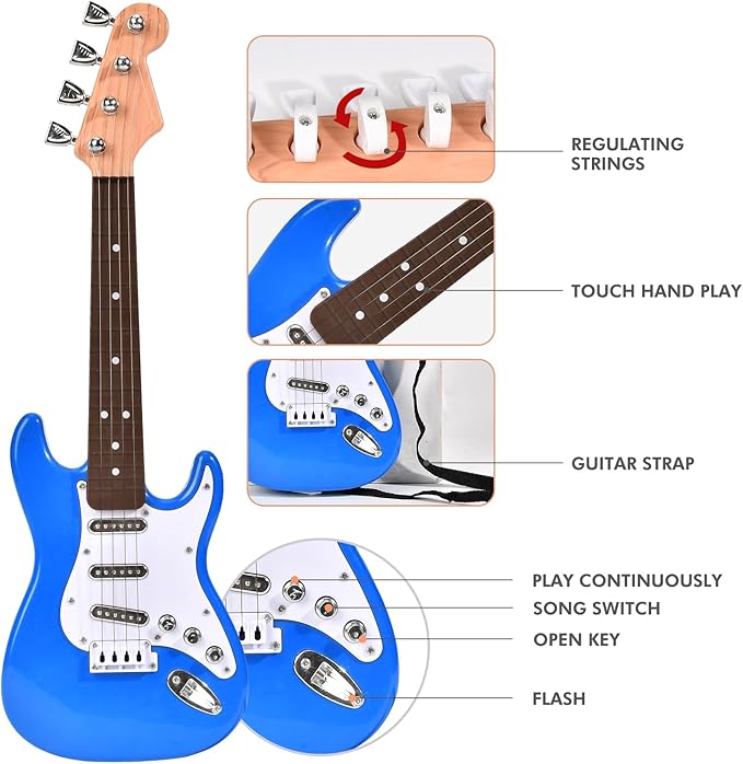 16inch Mini Guitar Toy for Kids and Beginners, Electric Guitar with Strap for Toddlers and Boys and Girls Instrument Toys-CubbioJoy