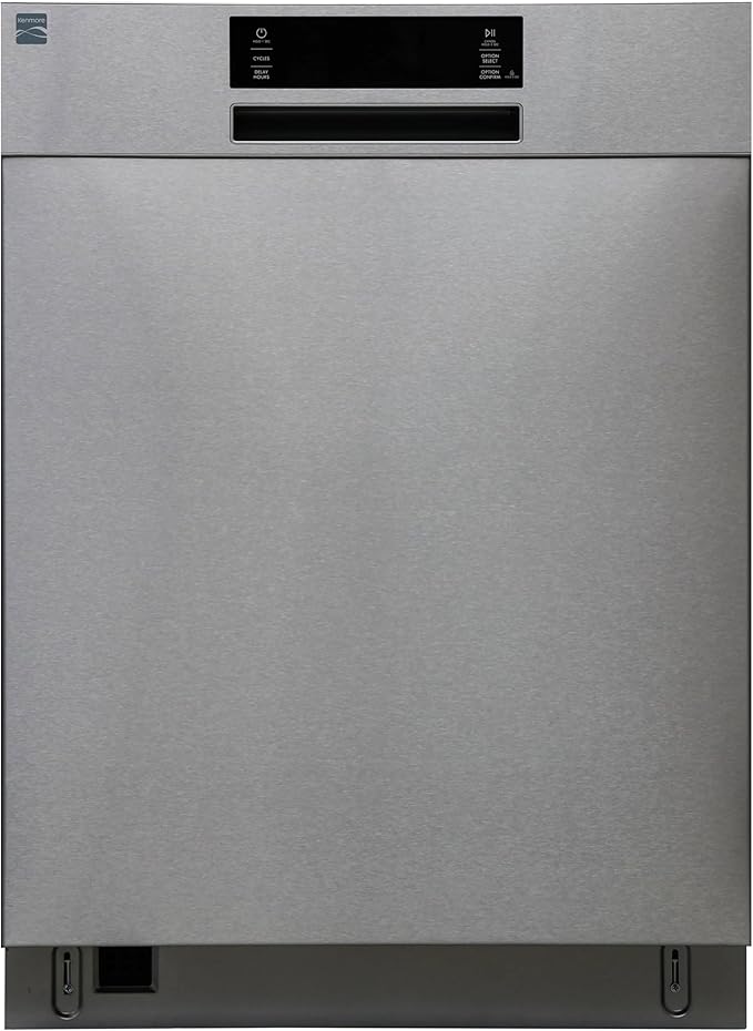 Kenmore 24" Built-in Stainless Steel Tub Dishwasher SmartWash, Smart Dry, and MoreSpace Adjustable Rack, Energy Star Certified, Fingerprint Resistant-CubbioJoy