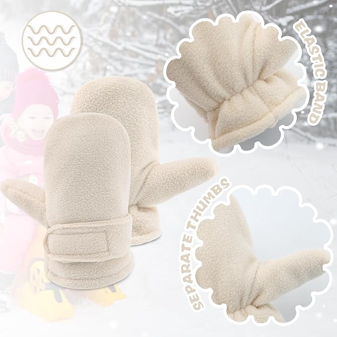 BAVST Baby Toddler Winter Mittens Girls Warm Fleece Lined Gloves Kids Sherpa Lined Mittens for Boys-CubbioJoy