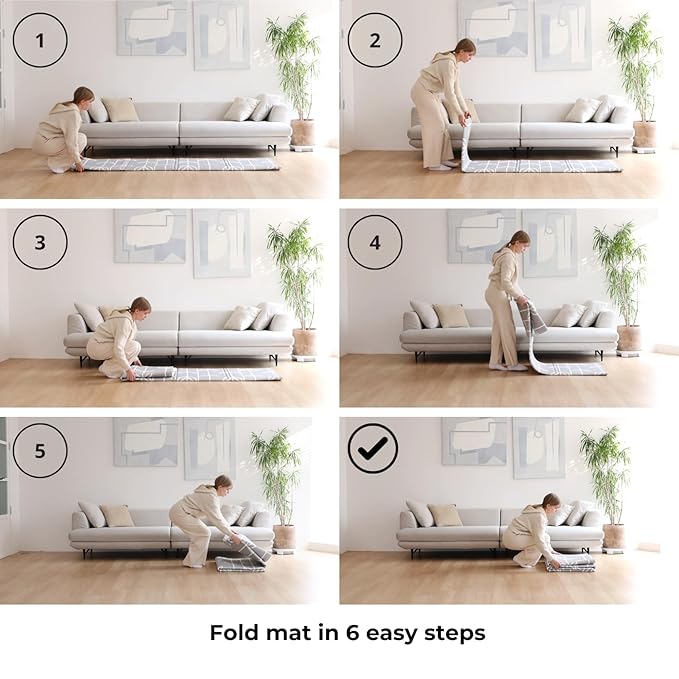 Baby Care Foldable Mat - Sea Petals(Gray), Large-CubbioJoy