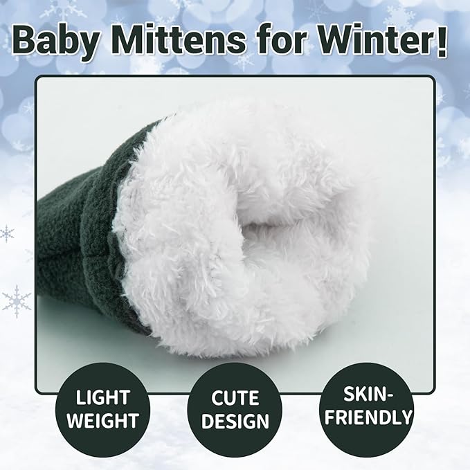 BAVST Baby Toddler Winter Mittens Girls Warm Fleece Lined Gloves Kids Sherpa Lined Mittens for Boys-CubbioJoy