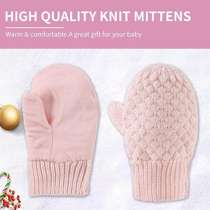 Baby Knit Mittens Toddler Boys Girls Gloves Winter Infant Newborn No Scratch Mitten 0-3 Years-CubbioJoy