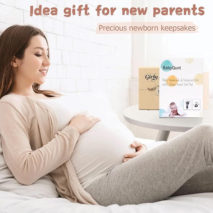 Inkless Baby Hand and Footprint Kit,Clean-Touch Ink Pad Kit,Safe No Mess Printing Infant Hand Foot Stamp,2 Pack Newborn Inkless Print Pads Best Keepsake or Gifts for Family-CubbioJoy