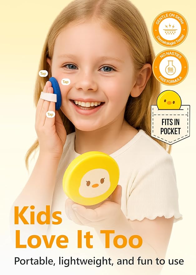 ATOPALM | Tok Tok Facial Sun Pact | Sun Cushion SPF43 PA+++ | Sunscreen Korean | For Dry and Sensitive Skin | Outdoor Sunscreen Compact | Moisturizing Spf Cushion Mineral Cream | Korean Skincare | 15g-CubbioJoy