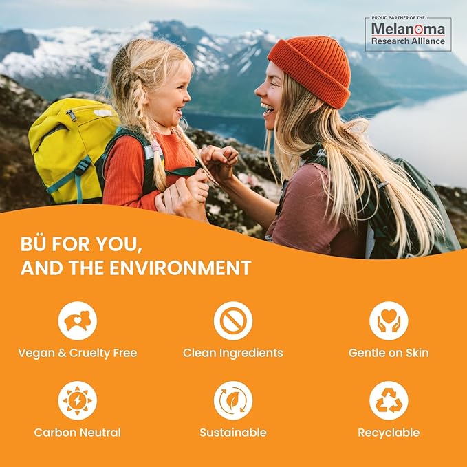 BU SPF 50 Kids Sunscreen Spray for Face and Body, Non Aerosol Spray, Fragrance Free, Clear, Non Greasy, Water Resistant, Fragrance Free 1 oz (3 Pack)-CubbioJoy