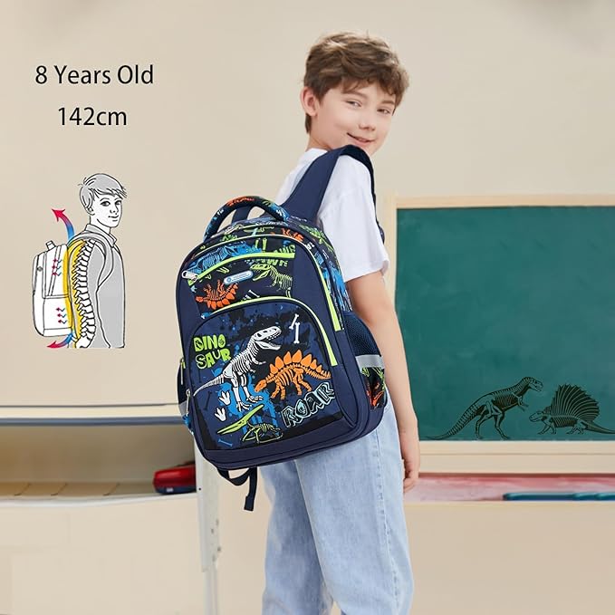 Cusangel Backpack for Boys Girls School Bookbags,Kindergarten Elementary Middle School Lightweight Waterproof Multifunctional Large Capacity for Backpack (16inch Luminous dinosaur)-CubbioJoy