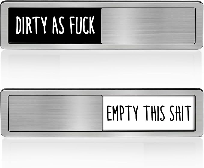 Dishwasher Clean Dirty Sign-Dishwasher Magnet Stainless Steel Clean Dirty Sign for Kitchen Organization Farmhouse Dishwasher Slide Indicator, Optional Adhesive Stickers-CubbioJoy