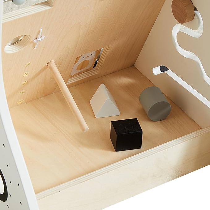 Beright Wooden Baby Walker Push and Pull Learning Activity Walker Kids’ Activity Toy Multiple Activities Center Develops Motor Skills & Stimulates Creativity (Natural)-CubbioJoy