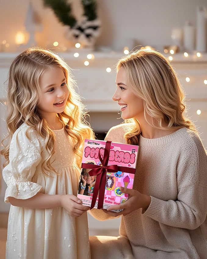 BestNow Kandi Beads Bracelet Making Kit Beads for Pony Beads Polymer Clay Beads 2 Types of Letter Beads 13 Types of Charm Beads for Jewelry Making DIY Arts and Crafts Gifts Toys for Girls Age 6-12-CubbioJoy