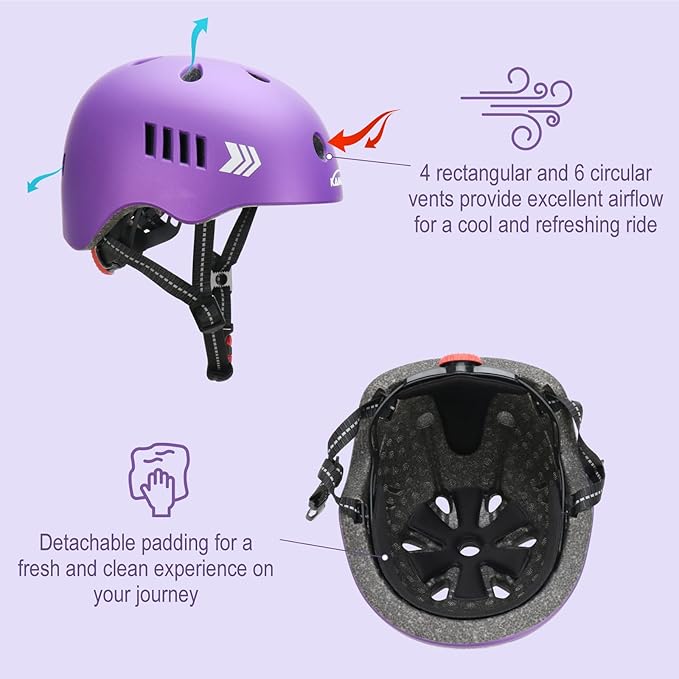 KAMUGO Kids Bike Helmet Set, Toddler Helmet for Ages 2-8 Boys Girls with Sports Protective Gear Set Knee Elbow Wrist Pads for Skateboard Cycling Scooter Rollerblading-CubbioJoy
