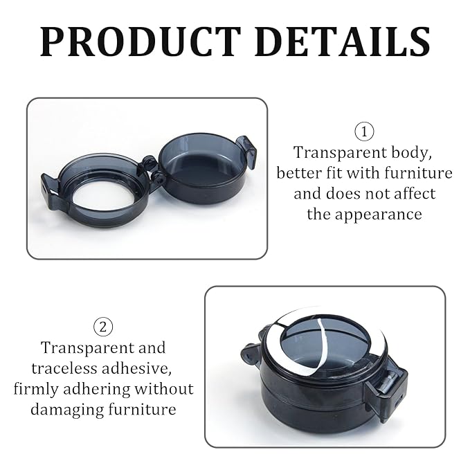 2 Pack Deadbolt Child Safety Lock Cover - Child Proof Deadbolt Cover & Door Knob Protector, Deadbolt Lock Cover for Kids, Prevents Accidental Locking (Fits Standard Locks) (Black)-CubbioJoy