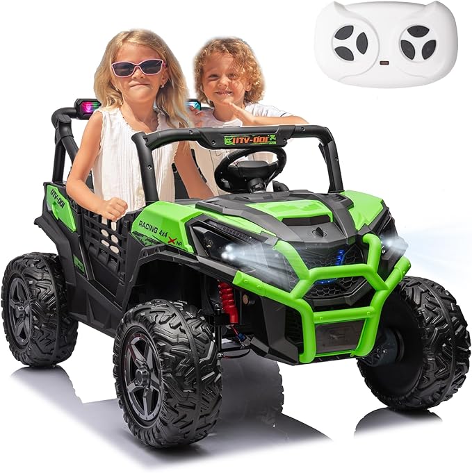 24V 2 Seater Kids Ride On Car with Remote Control,4WD Battery Powered,Electric Vehicles Toy Car for 3+ Years Kids(Green)-CubbioJoy