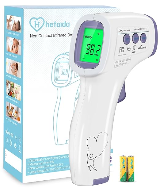 Digital Thermometer for Adults and Kids, No Touch Forehead Thermometer for Baby, 2 in 1 Body Surface Mode Infrared Thermometer with Fever Alarm and Instant Accuracy Readings-CubbioJoy